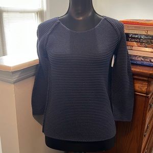 VINTAGE  Lands End CANVAS navy 3/4 sleeve 100% cotton